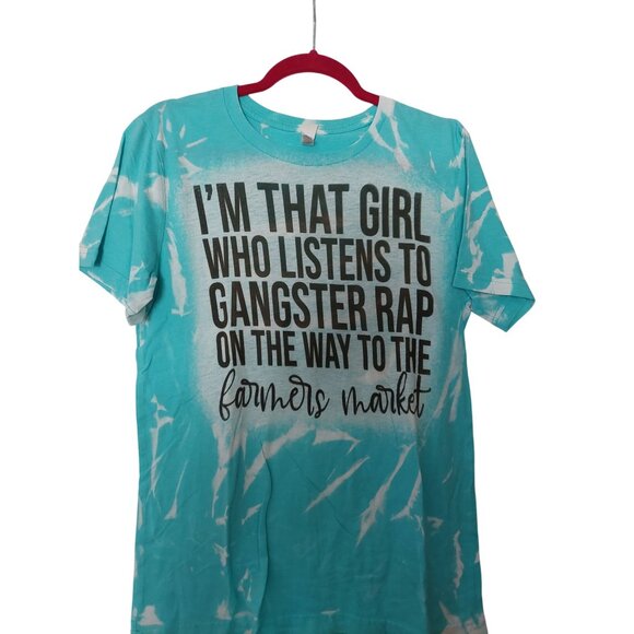 Canvas Tops - Im That Girl Gangster Rap Farmers Market Tie-Dye Tee M Canvas Cotton Blend